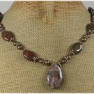 Handmade CRAZY AGATE IMPERIAL JASPER PEARLS NECKLACE