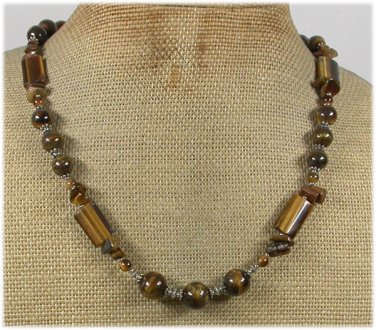 Handmade NATURAL TIGER EYE NECKLACE
