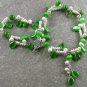 Handmade GREEN CAT EYE & FRESH WATER PEARLS NECKLACE