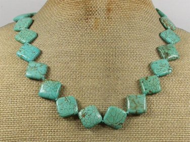 Handmade TURQUOISE Square NECKLACE