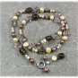 Handmade SMOKY QUARTZ CLEAR QUARTZ FW PEARLS NECKLACE