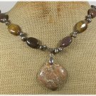 Handmade MUGER JASPER IMPERIAL JASPER TIGER EYE NECKLACE
