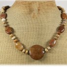 Handmade BROWN AGATE & PICTURE JASPER NECKLACE