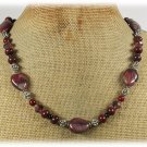Handmade RED BROWN PICTURE JASPER BACCIATED JASPER CRYSTAL NECKLACE