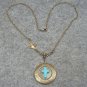 Handmade LOCKET & TURQUOISE CROSS & SWALLOW BIRD NECKLACE