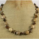 Handmade NATURAL PICTURE JASPER & TIGER EYE NECKLACE
