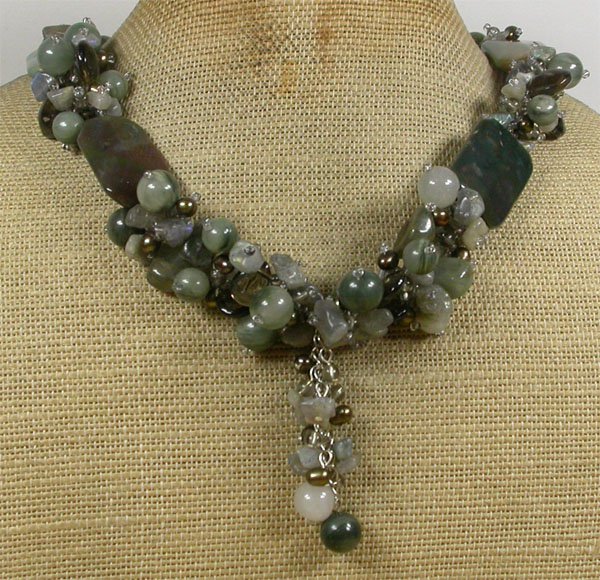 Handmade FANCY JASPER RUTILATED JASPER LABORADITE NECKLACE