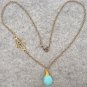 Handmade TURQUOISE DROP HAMSA HAND NECKLACE