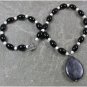 Handmade BLACK LABORADITE AGATE FRESH WATER PEARLS NECKLACE