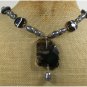 Handmade BLACK QUARTZ STRIPE AGATE FRESH WATER PEARLS NECKLACE