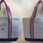 MB044 NEW AUTH JAPAN LIMITED FRED PERRY EMBROIDERED &Acirc;&nbsp;THICK GREY SHOULDER TOTE BAG