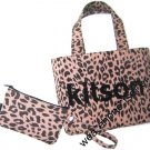  MB048 NEW AUTH JAPAN LIMITED KITSON  LEOPARD PRINT TOTE BAG POUCH SET