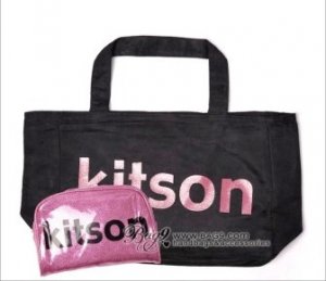 MB157 AUTH NEW JAPAN LIMITED KITSON TOTE BAG COSMETIC BAG SET 2 PCS