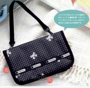 MB162 AUTH NEW JAPAN LIMITED LESPORTSAC BLACK PURSE CLUTCH BAG W/ STRAP