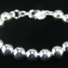 SB029 STERLING SILVER PLATED ROUND BEADS BRACELET 10MM