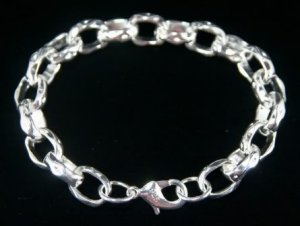 SB100&Acirc;&nbsp; STERLING SILVER PLATED BRACELET FOR MEN 11MM