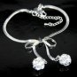 SB127&Acirc;&nbsp;STERLING SILVER PLATED &Acirc;&nbsp;RIBBON CZ BRACELET