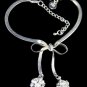 SB127&Acirc;&nbsp;STERLING SILVER PLATED &Acirc;&nbsp;RIBBON CZ BRACELET