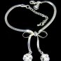 SB127Â STERLING SILVER PLATED Â RIBBON CZ BRACELET