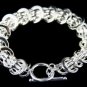 SB091&Acirc;&nbsp; STERLING SILVER PLATED UNISEX RINGS BRACELET