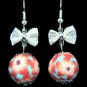 New Fimo Clay Ribbon Ball Dangle Hanmade Earrings
