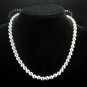 SB038 STERLING SILVER PLATED ROUND BEADS NECKLACE 8MM
