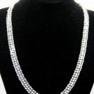 SB113 STERLING SILVER PLATED NECKLACE FOR MEN 10MM