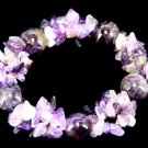 MA305 NATURAL AMETHYST CRYSTAL BALL CHIPS BRACELET 20MM