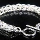 SB117 STERLING SILVER PLATED BRACELET FOR MEN 14MM
