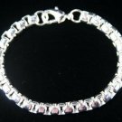 SB104  SILVER PLATED BRACELET FOR MEN 6MM