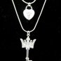 SB044&Acirc;&nbsp;SILVER PLATED HEART KEY PENDANT NECKLACE