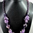 MA301 NATURAL AMETHYST CRYSTAL BALL CHIPS NECKLACE 20MM