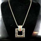 AX929 Retro Alloy Multi Colors Crystal Pendant Necklace