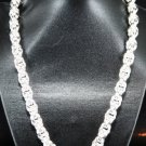 SB095 HUGE SILVER PLATED TWIST NECKLACE MEN 10