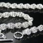 SB095Â HUGE SILVER PLATED TWIST NECKLACE MEN 10