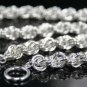 SB095Â HUGE SILVER PLATED TWIST NECKLACE MEN 10