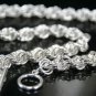 SB095Â HUGE SILVER PLATED TWIST NECKLACE MEN 10