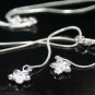 SB131Â STERLING SILVER PLATED FLOWER CZ NECKLACE