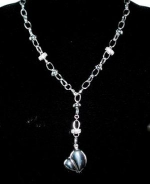 SB031&Acirc;&nbsp;STERLING SILVER PLATED HEART PENDANT NECKALCE