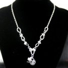 SB067 STERLING SILVER PLATED HEART PENDANT NECKLACE