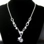SB067 STERLING SILVER PLATED HEART PENDANT NECKLACE