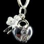 SB067Â STERLING SILVER PLATED HEART PENDANT NECKLACE