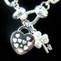 SB067Â STERLING SILVER PLATED HEART PENDANT NECKLACE