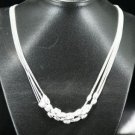 SB083 STERLING SILVER PLATED BEADS NECKLACE