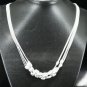 SB083 STERLING SILVER PLATED BEADS NECKLACE