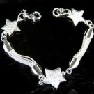 SB129 STERLING SILVER PLATED STARS LAYERS BRACELET