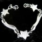 SB129 STERLING SILVER PLATED STARS LAYERS BRACELET
