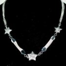 SB032 STERLING SILVER PLATED STARS PENDANT NECKLACE