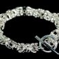 SB026 STERLING SILVER PLATED RINGS CHARM BRACELET