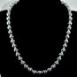 SB013 STERLING SILVER PLATED ROUND BEADS NECKLACE 10MM